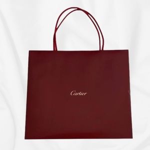 CARTIER Branded Shopping Bag in Red￨(Size 10” x 9.5” x 3.5")